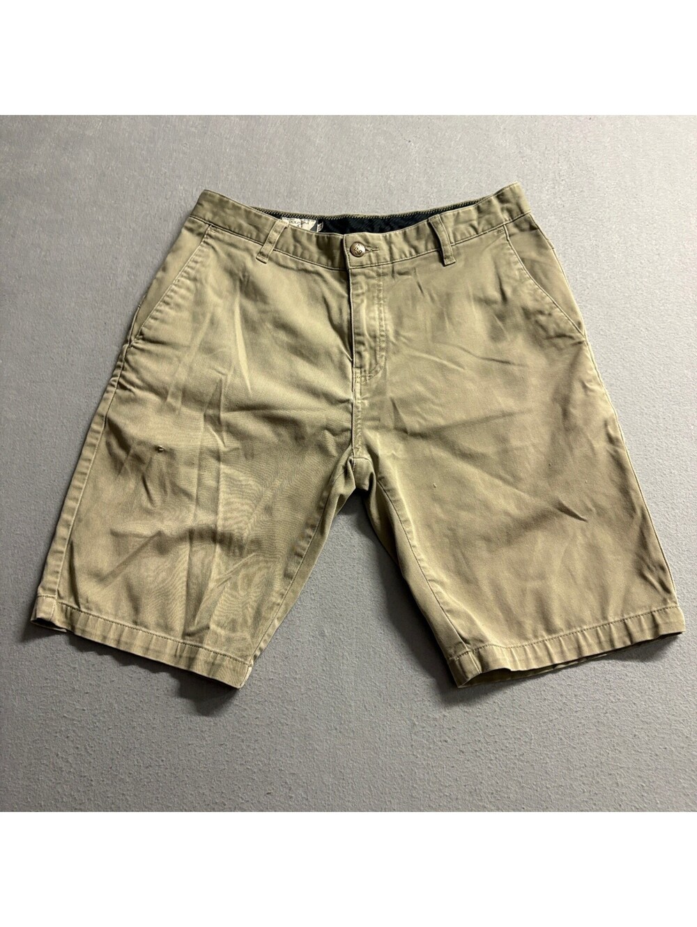 Volcom Chino Shorts Mens 30 Khaki Tan Cotton Blend Skate Casual